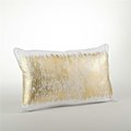 Saro Lifestyle SARO 700.GL1220B 12 x 20 in. Rectangular Metallic Banded Design Pillow - Gold 700.GL1220B